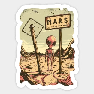 Mars Alien Sticker